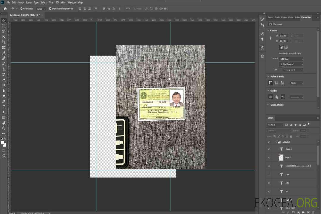 Photolook carte d'identité du Brésil DEVANT template Photolook carte d'identité du Brésil DEVANT template